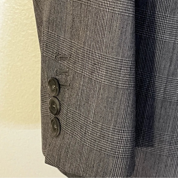 Banana Republic | Wool gray suit jacket/blazer Mens size 44L sport coat plaid - Picture 4 of 10